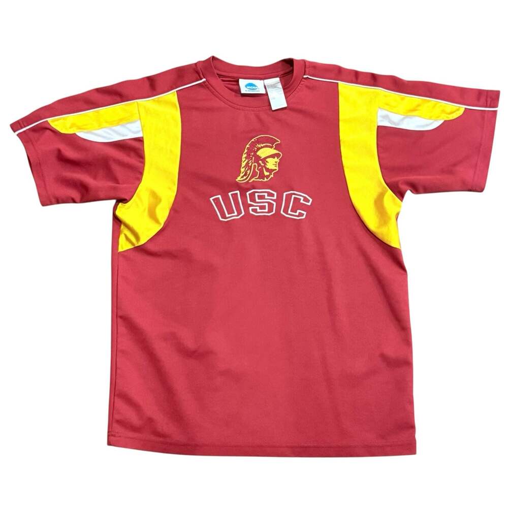 USC Trojans NCAA Outerstuff Boys XL 14/16 Red Mesh Performance T-Shirt - Picture 1 of 5